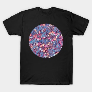 Sweet Spring Floral - soft indigo & candy pastels T-Shirt